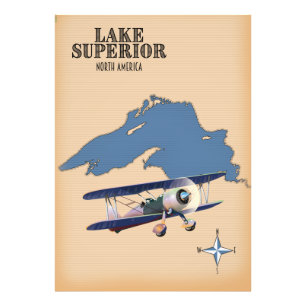 Karte des Lake Superior Nordamerika Fotodruck