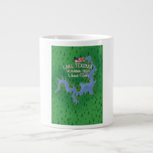 Karte des Lake Texoma USA. Jumbo-Tasse