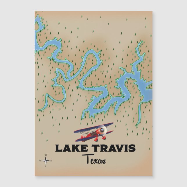 Karte des Lake Travis Texas (Vorderseite)