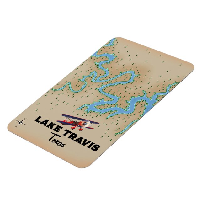 Karte des Lake Travis Texas Magnet (Linke Seite)