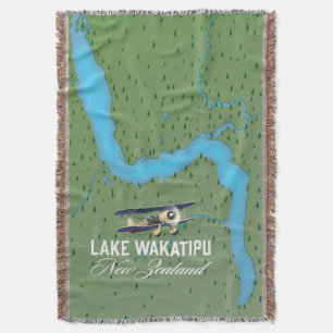 Karte des Lake Wakatipu Neuseeland Decke