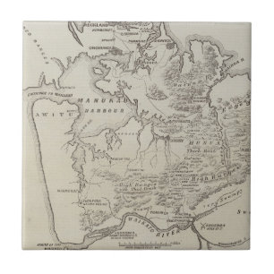 Karte des Landes zwischen Auckland u. Waikato Fliese