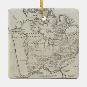 Karte des Landes zwischen Auckland u. Waikato Keramikornament
