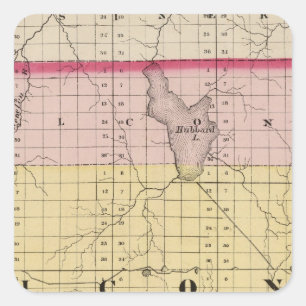 Karte des Landkreises Alcona, Michigan Quadratischer Aufkleber