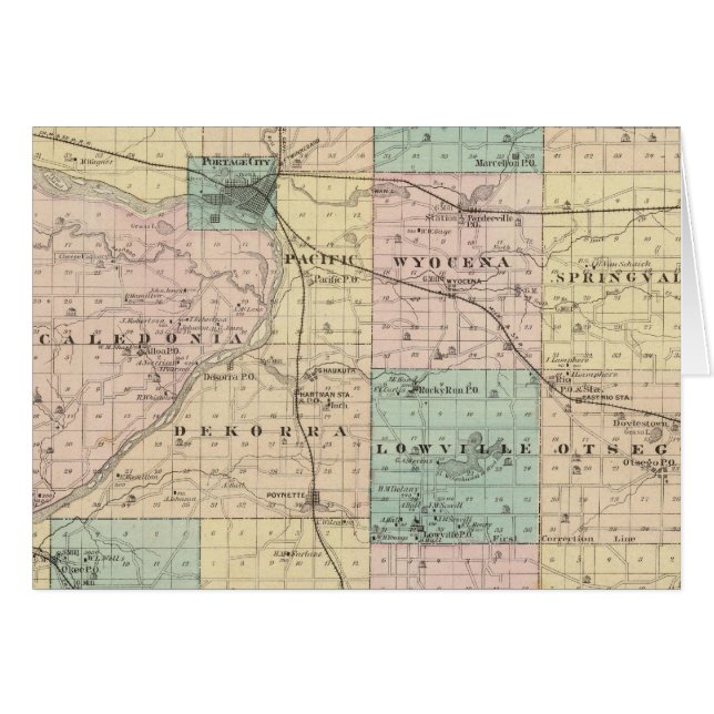 Karte des Landkreises Columbia, Staat von Wisconsi (Vorderseite (Horizontal))