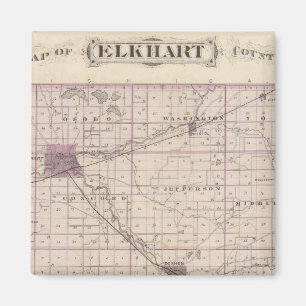 Karte des Landkreises Elkhart Magnet