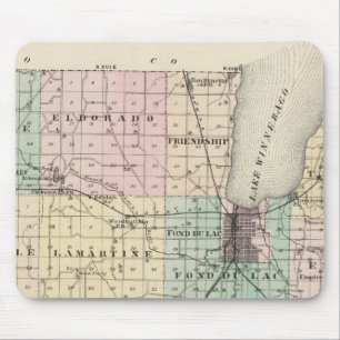 Karte des Landkreises Fond du Lac, Staat von Wisco Mousepad