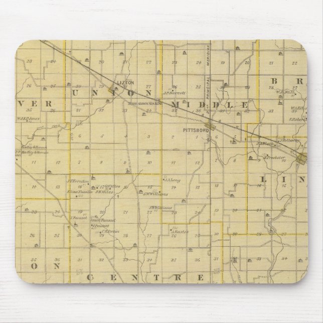 Karte des Landkreises Hendricks Mousepad (Vorne)