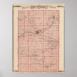 Karte des Landkreises Huntington Poster