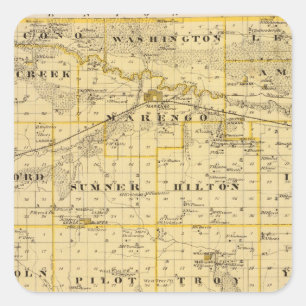 Karte des Landkreises Iowa, Staat von Iowa Quadratischer Aufkleber