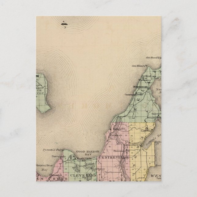 Karte des Landkreises Leelanau, Michigan (Vorderseite)