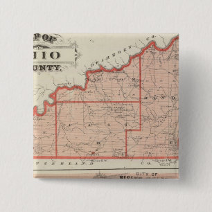 Karte des Landkreises Ohio mit der Stadt Rising Su Button