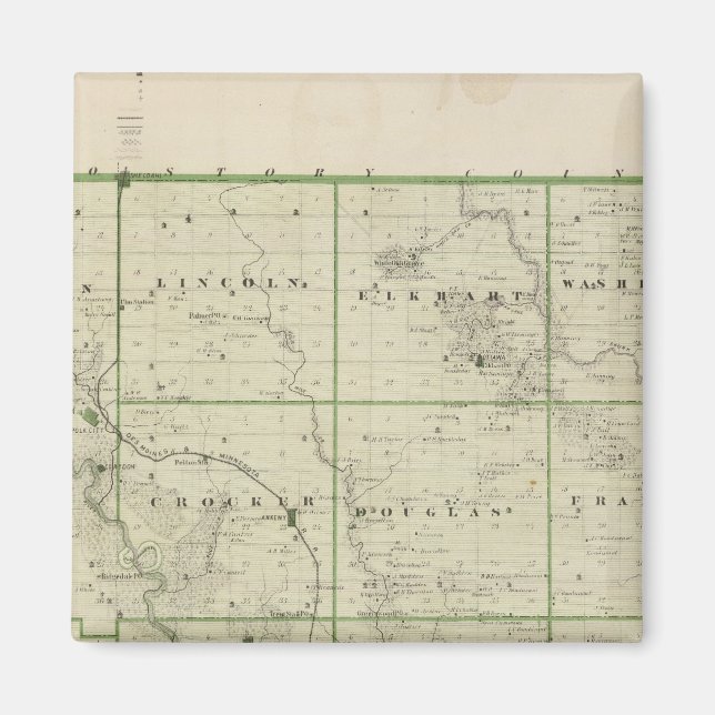 Karte des Landkreises Polk, Staat von Iowa Magnet (Vorne)