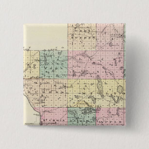 Karte des Landkreises Polk, Staat von Wisconsin Button