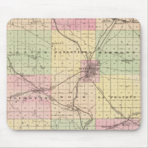 Karte des Landkreises Rock, Staat von Wisconsin Mousepad