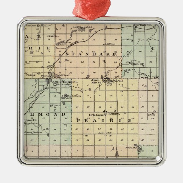 Karte des Landkreises St Croix Ornament Aus Metall (Vorne)