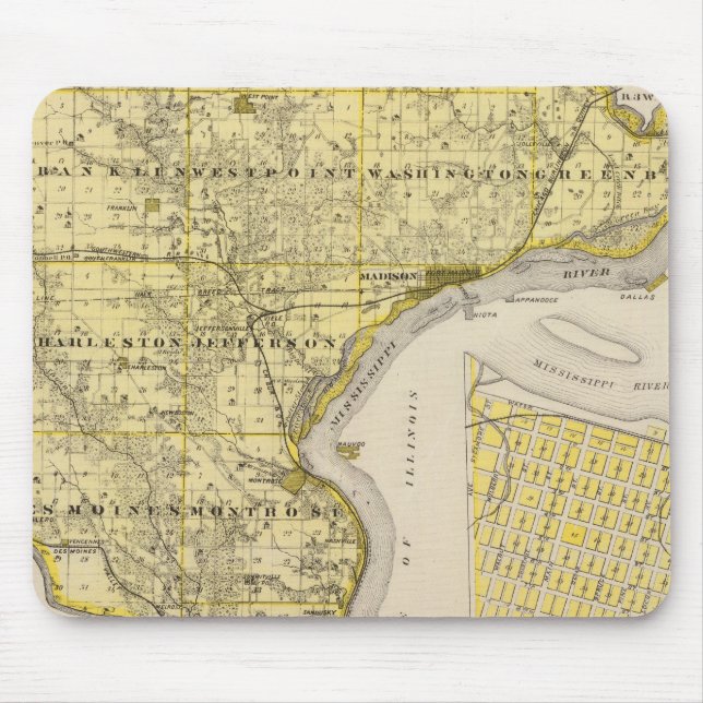 Karte des Lees Landkreis und Montrose, Staat von I Mousepad (Vorne)