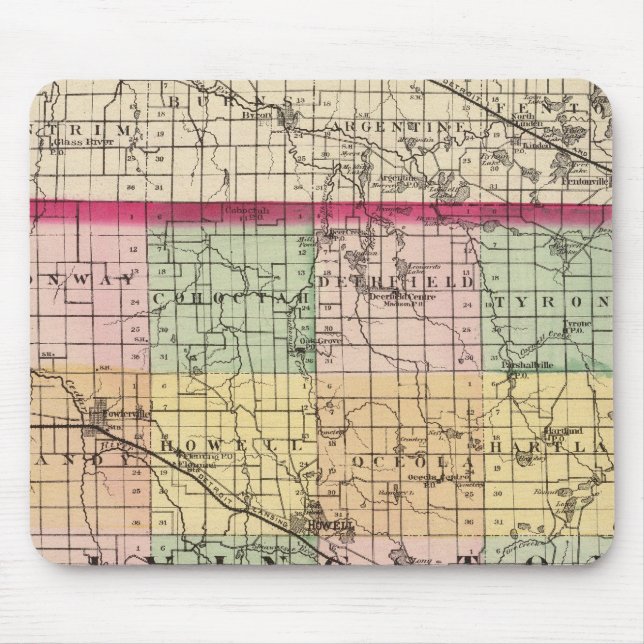 Karte des Livingston-Landkreises, Michigan Mousepad (Vorne)