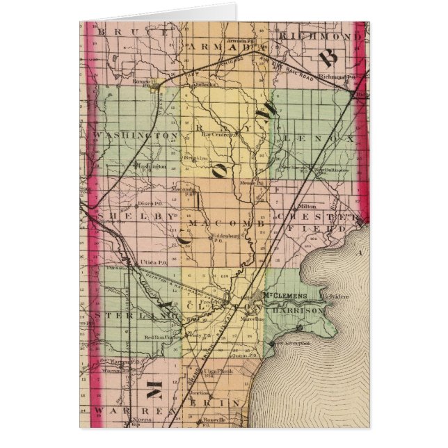Karte des Macomb-Landkreises, Michigan (Vorne)