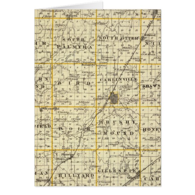 Karte des Macoupin-Landkreises (Vorne)