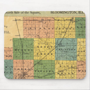 Karte des McLean-Landkreises, Illinois 1886 Mousepad