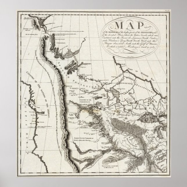 Karte des Missouri Poster (Vorne)