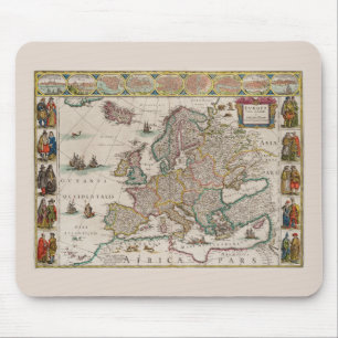 Karte des mittelalterlichen Europas (von Willem Bl Mousepad