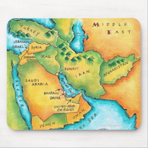 Karte des Mittlere Ostens Mousepad