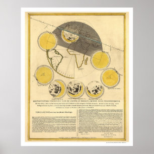 Karte des Mondes und eines Sonnenklips von Panser  Poster