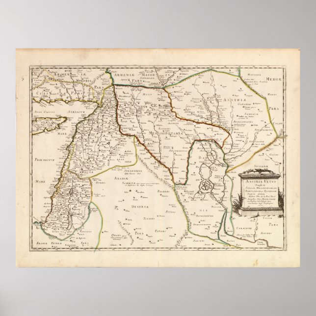 Karte des Nahen Ostens (1651) Poster (Vorne)