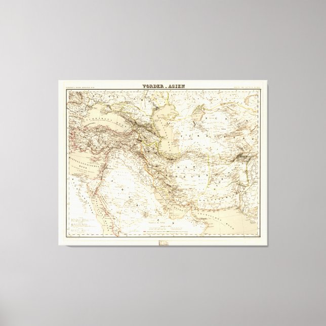 Karte des Nahen Ostens (1855) Leinwanddruck (Vorderseite)