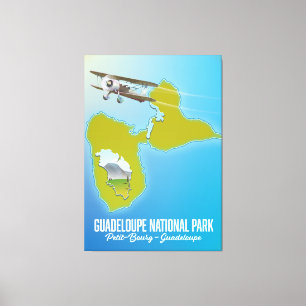Karte des Nationalparks Guadeloupe Leinwanddruck