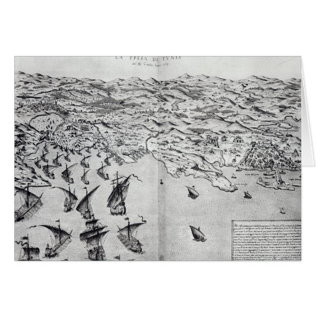 Karte des Nehmens von Tunis (Vorderseite (Horizontal))