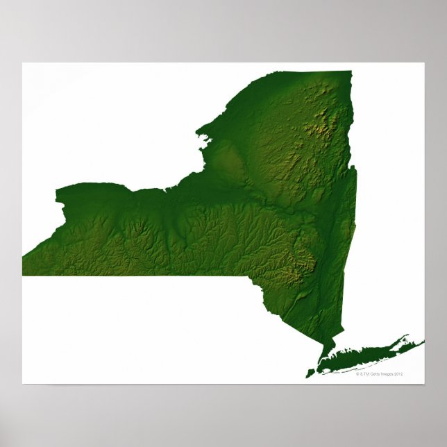 Karte des New Yorker Staat Poster (Vorne)