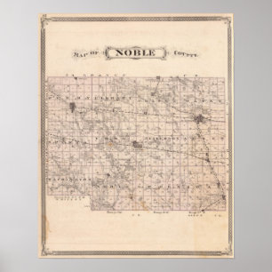 Karte des Noble-Landkreises Poster