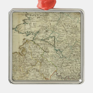 Karte des Nordirlandabschnitts des Königreichs Ir Ornament Aus Metall