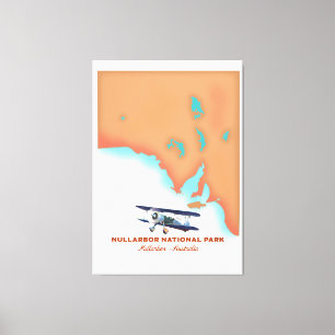 Karte des Nullarbor Nationalparks Australien Leinwanddruck