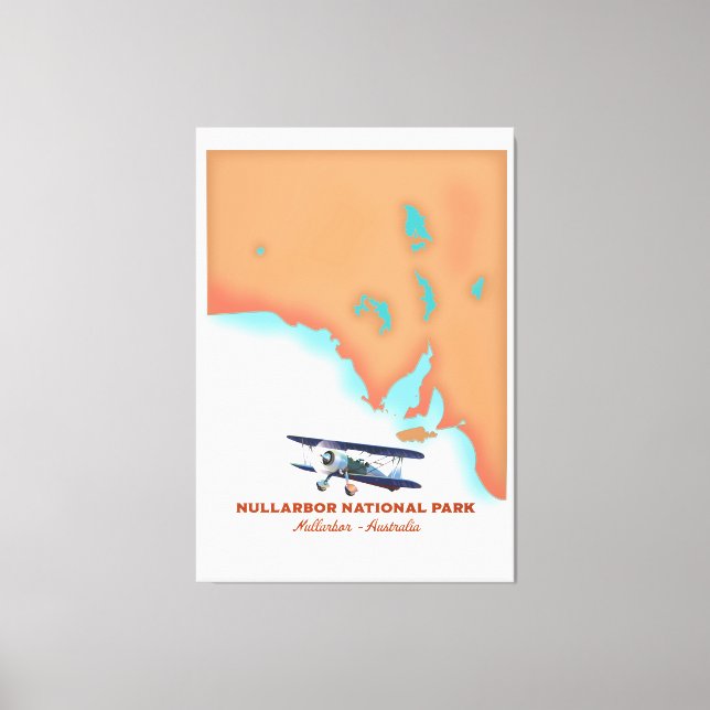 Karte des Nullarbor Nationalparks Australien Leinwanddruck (Vorderseite)