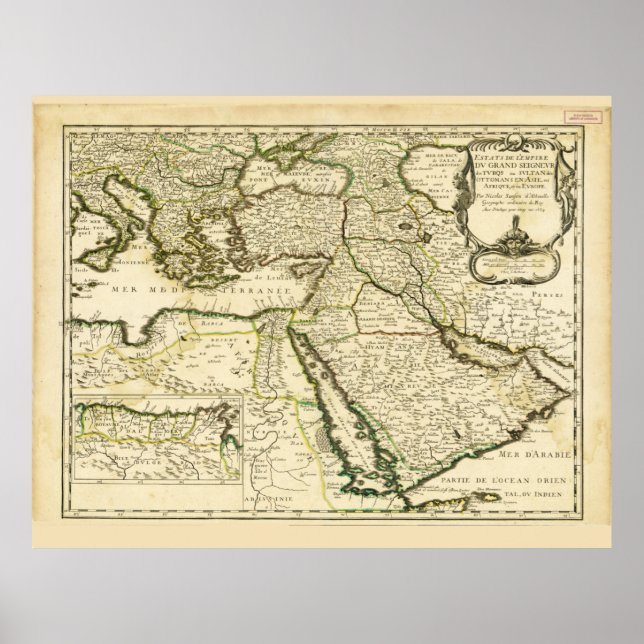 Karte des Osmanischen Reiches (1654) Poster (Vorne)