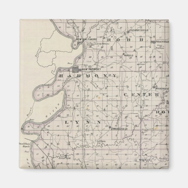 Karte des Posey-Landkreises Magnet (Vorne)