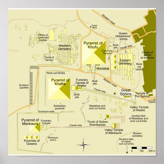 Karte des Pyramidenkomplexes Diagramm Poster (Vorne)