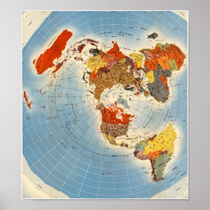 Karte des Quadrats und stationären flachen des Poster