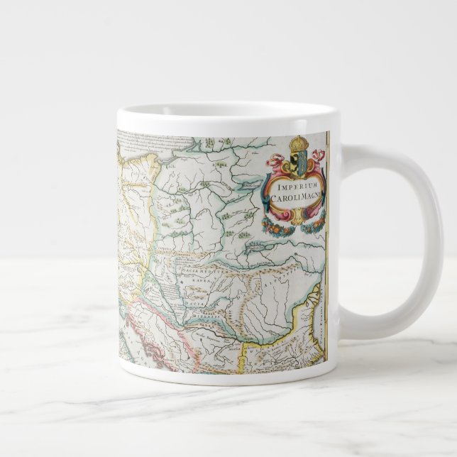Karte des Reiches von Charlemagne Jumbo-Tasse (Rechts)