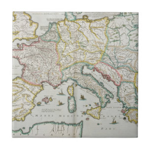 Karte des Reiches von Karl der Große Fliese