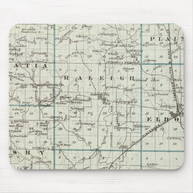 Karte des Saline-Landkreises Mousepad (Vorne)