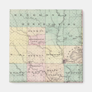 Karte des Shawano-Landkreises, Staat von Wisconsin Magnet