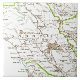 Karte des Sonoma County CA  Fliese