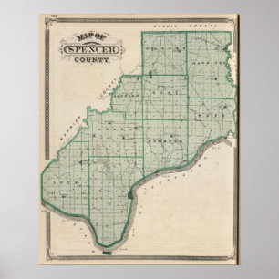 Karte des Spencer-Landkreises Poster