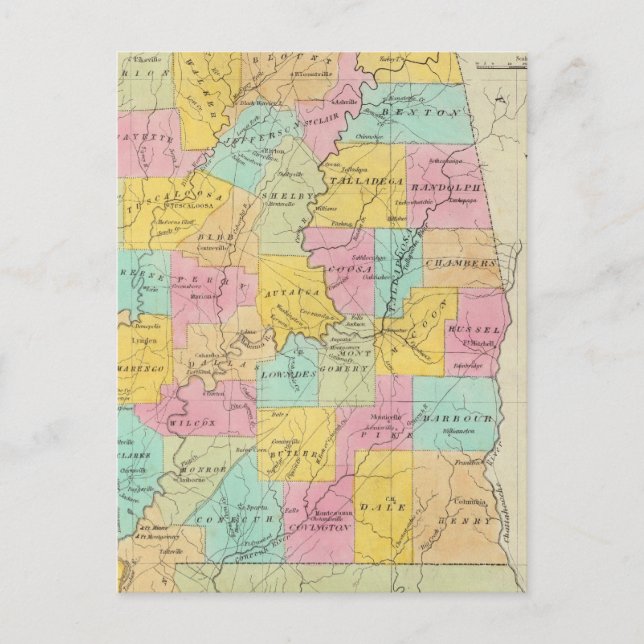 Karte des Staat Alabama (Vorderseite)