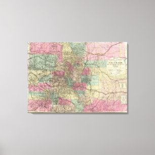 Karte des Staat Colorado Leinwanddruck